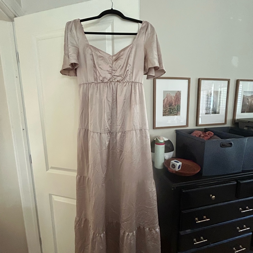Show Me Your Mumu Dress - Show Me the Ring Crisp Satin